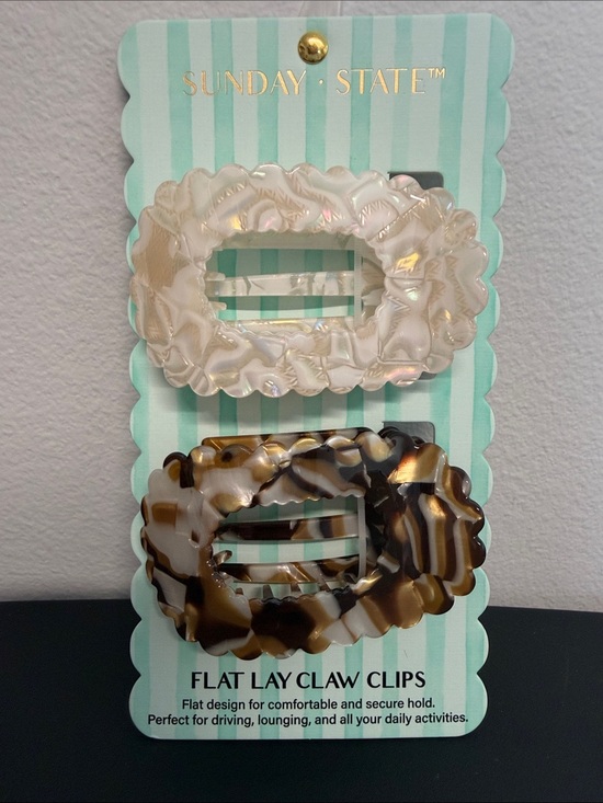 Sunday State Accessories - Sunday State | Neutral Iridescent Flat Lay Claw Clip Set 🤎